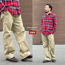 画像をギャラリービューアに読み込む, EDWIN ワイド ストレート チノ パンツ(メンズ)K0905 FF25-0076【1~2営業発送】