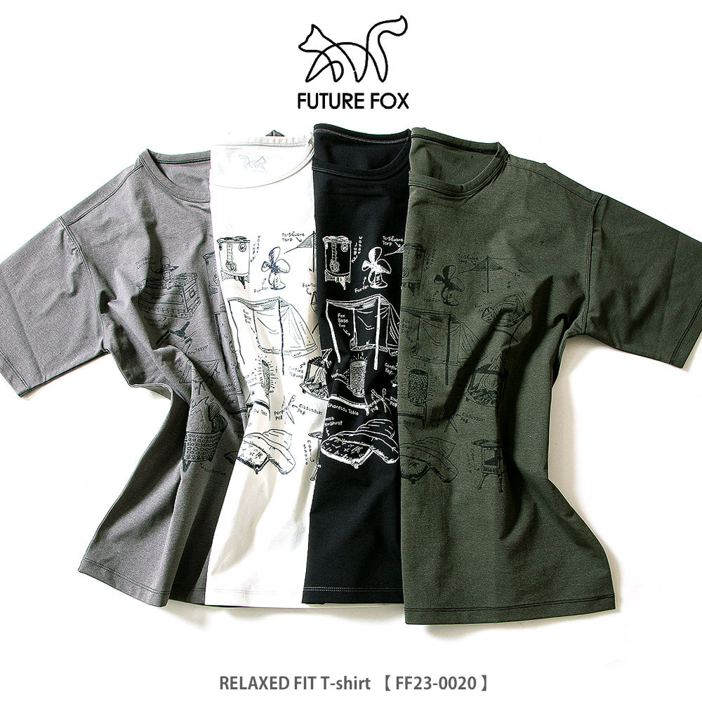 「FOX ギア Ｔ」 リラックス フィット Tシャツ（フリーハンドギアイラスト）FF23-0020【1～2営業発送】