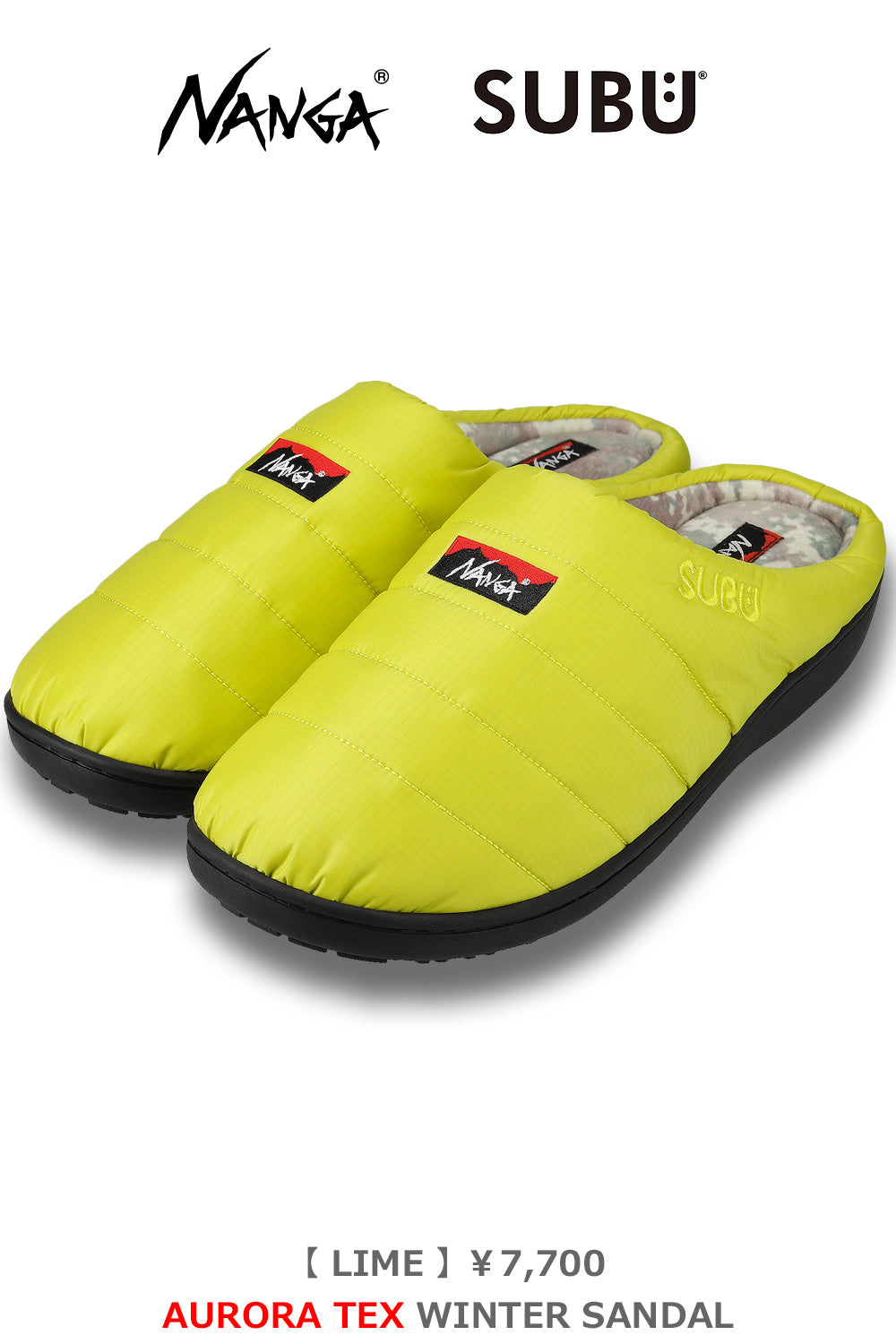 【1～2日営業出荷】2025 SUBU×NANGA AURORA TEX スブ×ナンガ オーロラテックス ウィンター サンダル（ユニセックス）FF25-0085【10月中旬～入荷次第順次発送】