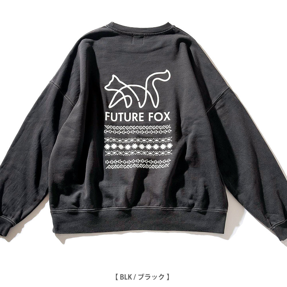11月29日(土)正午～販売開始【オリジナル】「ナバホ柄×FOXロゴ クラックプリント スウェット 」　FF25-0097【2～3営業発送】