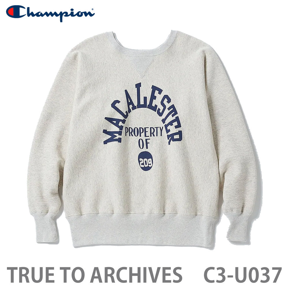 チャンピオン「TRUE TO ARCHIVES」1stパテントモデル プリント クルーネックスウェットシャツ FF25-0096【1～2営業発送】