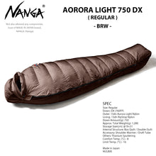 画像をギャラリービューアに読み込む, NANGA ナンガ オーロラ ライト 750 DX シュラフ 寝袋 FF22-0016【1～2営業発送】
