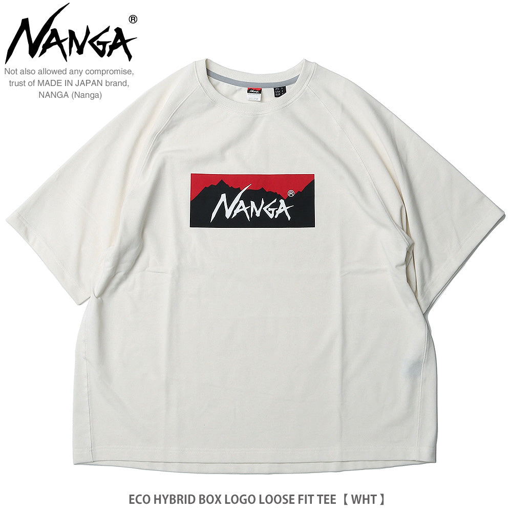 NANGA エコハイブリッド ボックスロゴ ルーズフィットティー Tシャツ FF23-0024【1～2営業発送】